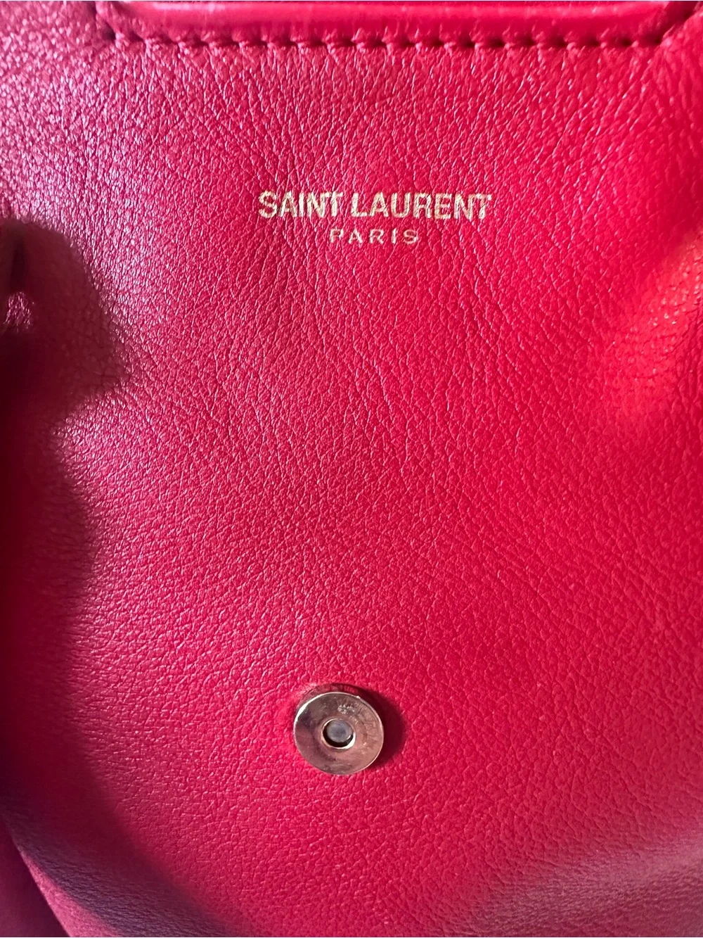 Saint Laurent Red Leather Cabas Y Medium Tote with Gold-Tone Hardware - Picture 10 of 15